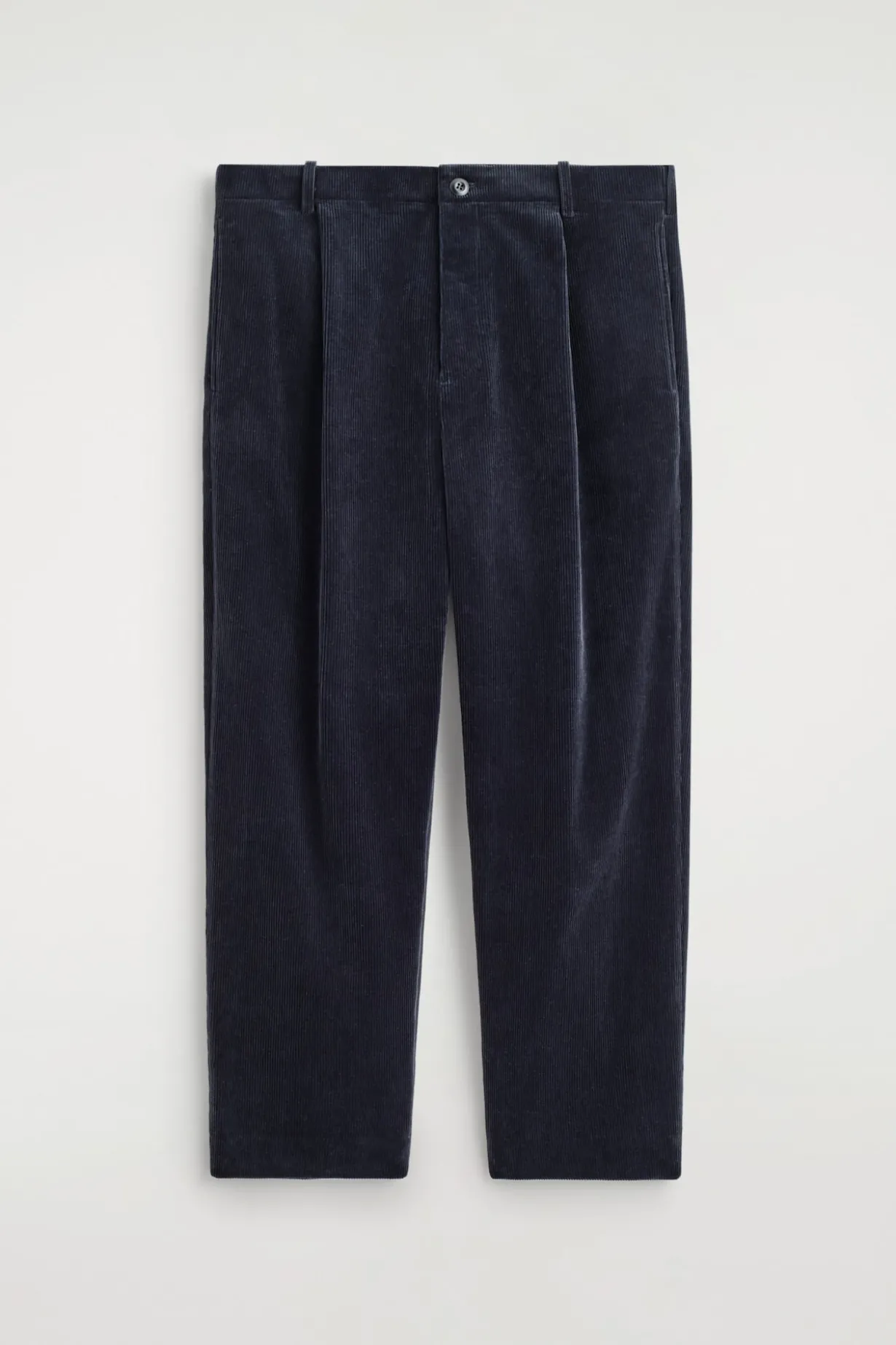PLEATED CORDUROY RELAXED-FIT STRAIGHT-LEG PANTS