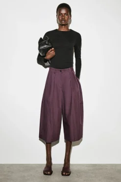PLEATED COTTON PANTS