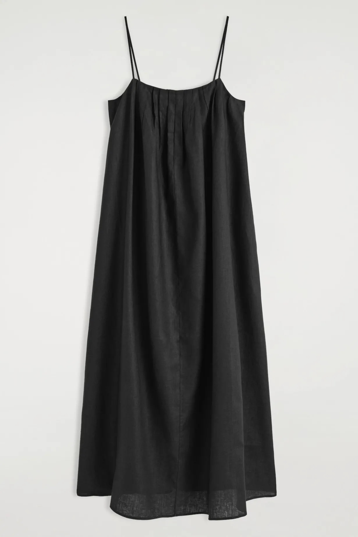 PLEATED LINEN MAXI DRESS