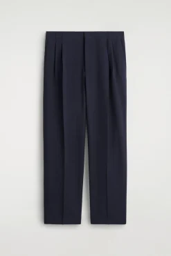 PLEATED RELAXED-FIT STRAIGHT-LEG TROUSERS