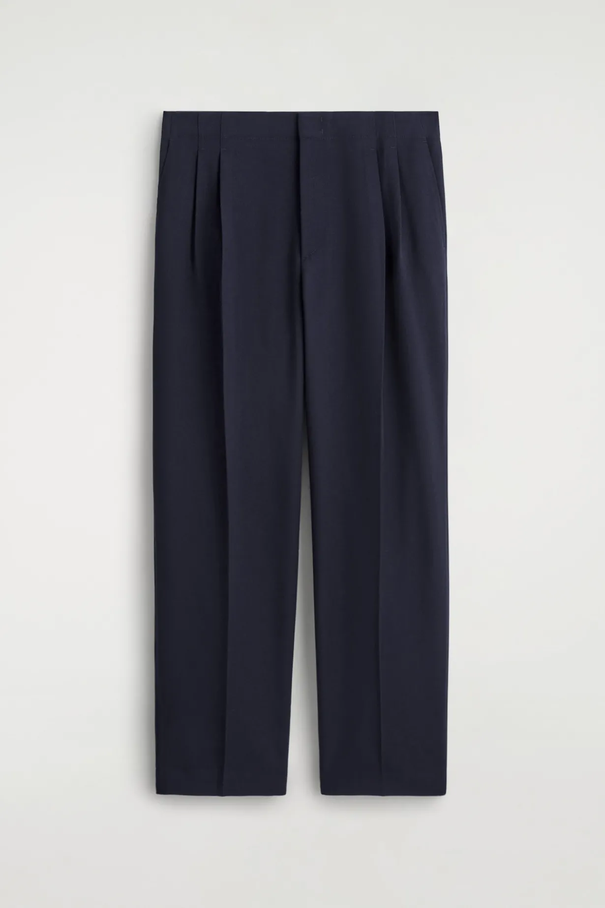 PLEATED RELAXED-FIT STRAIGHT-LEG TROUSERS