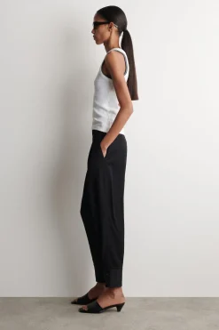PLEATED TWILL BALLOON PANTS