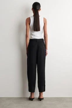 PLEATED TWILL BALLOON PANTS