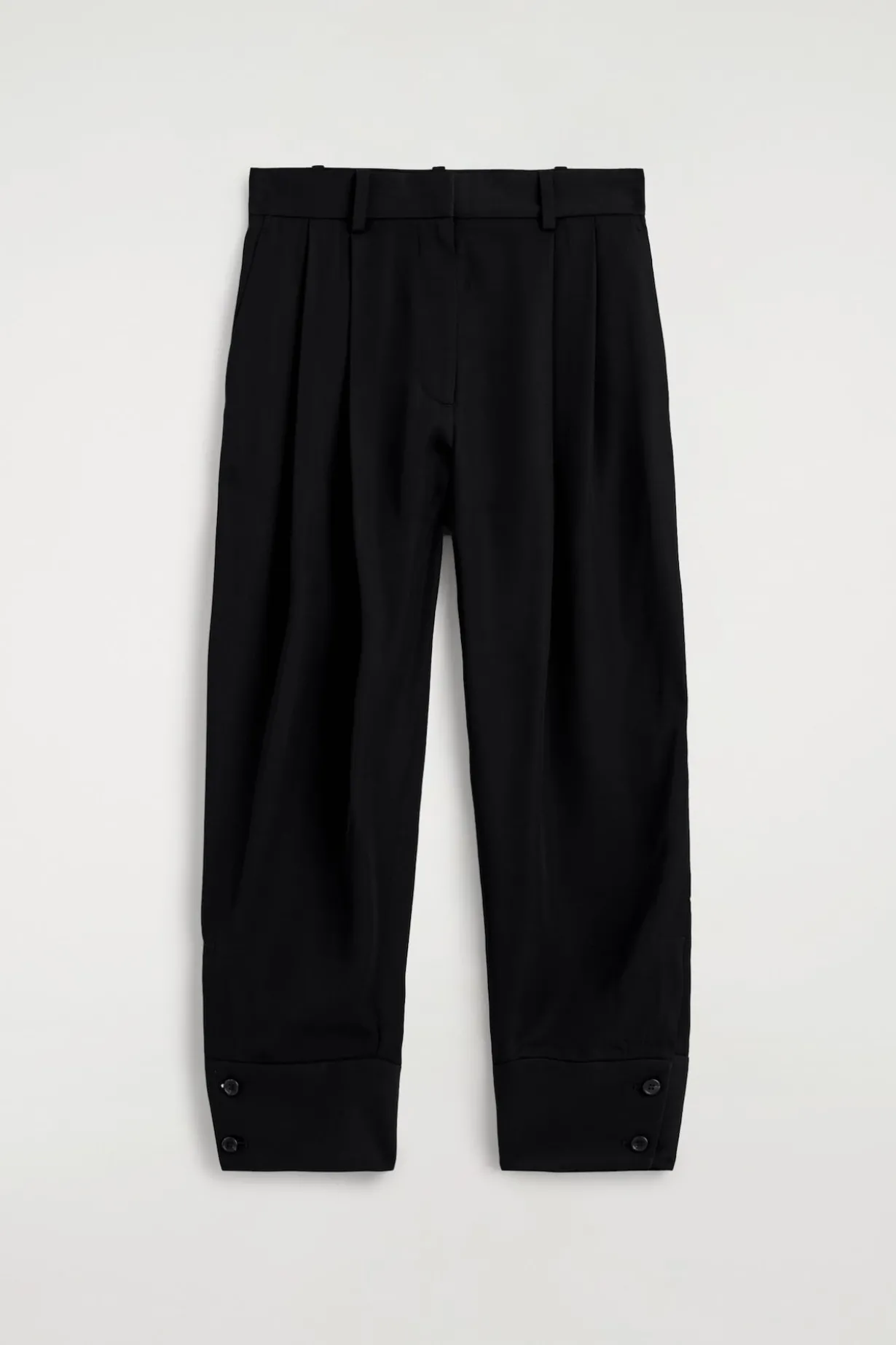 PLEATED TWILL BALLOON PANTS