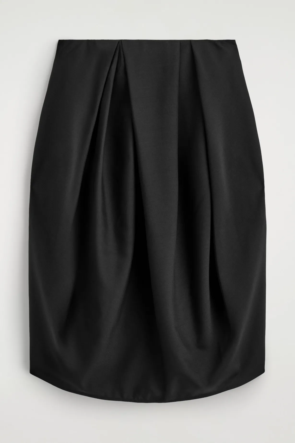 PLEATED WOOL MIDI TULIP SKIRT