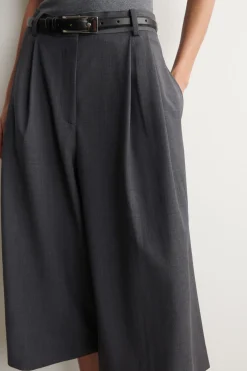 PLEATED WOOL-BLEND CULOTTES