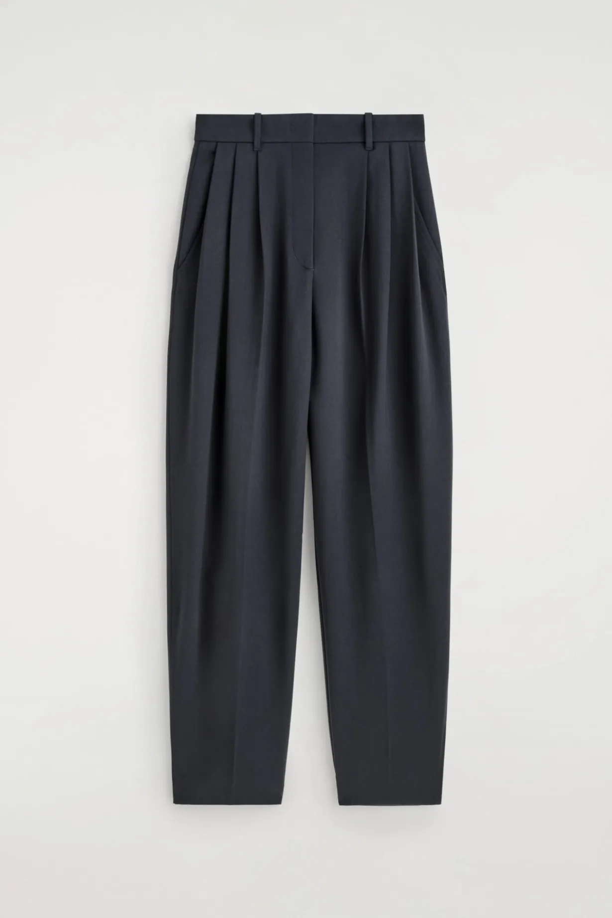 PLEATED WOOL-BLEND TULIP PANTS