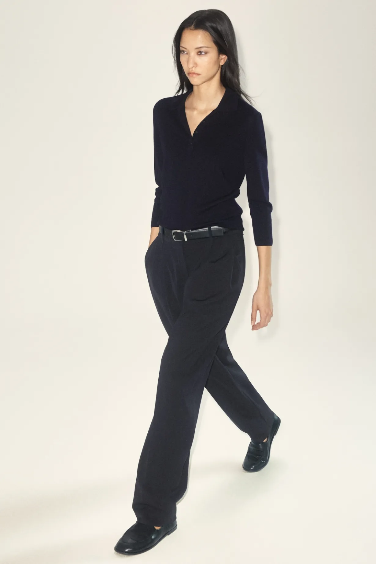 PLEATED WOOL-BLEND TULIP PANTS