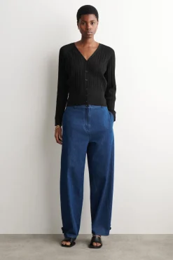 POINTELLE-KNIT COTTON CARDIGAN