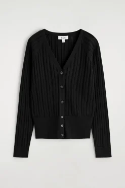 POINTELLE-KNIT COTTON CARDIGAN