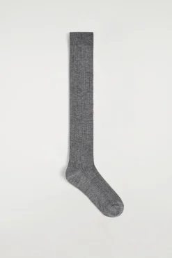 POINTELLE-KNIT SILK-BLEND KNEE SOCKS