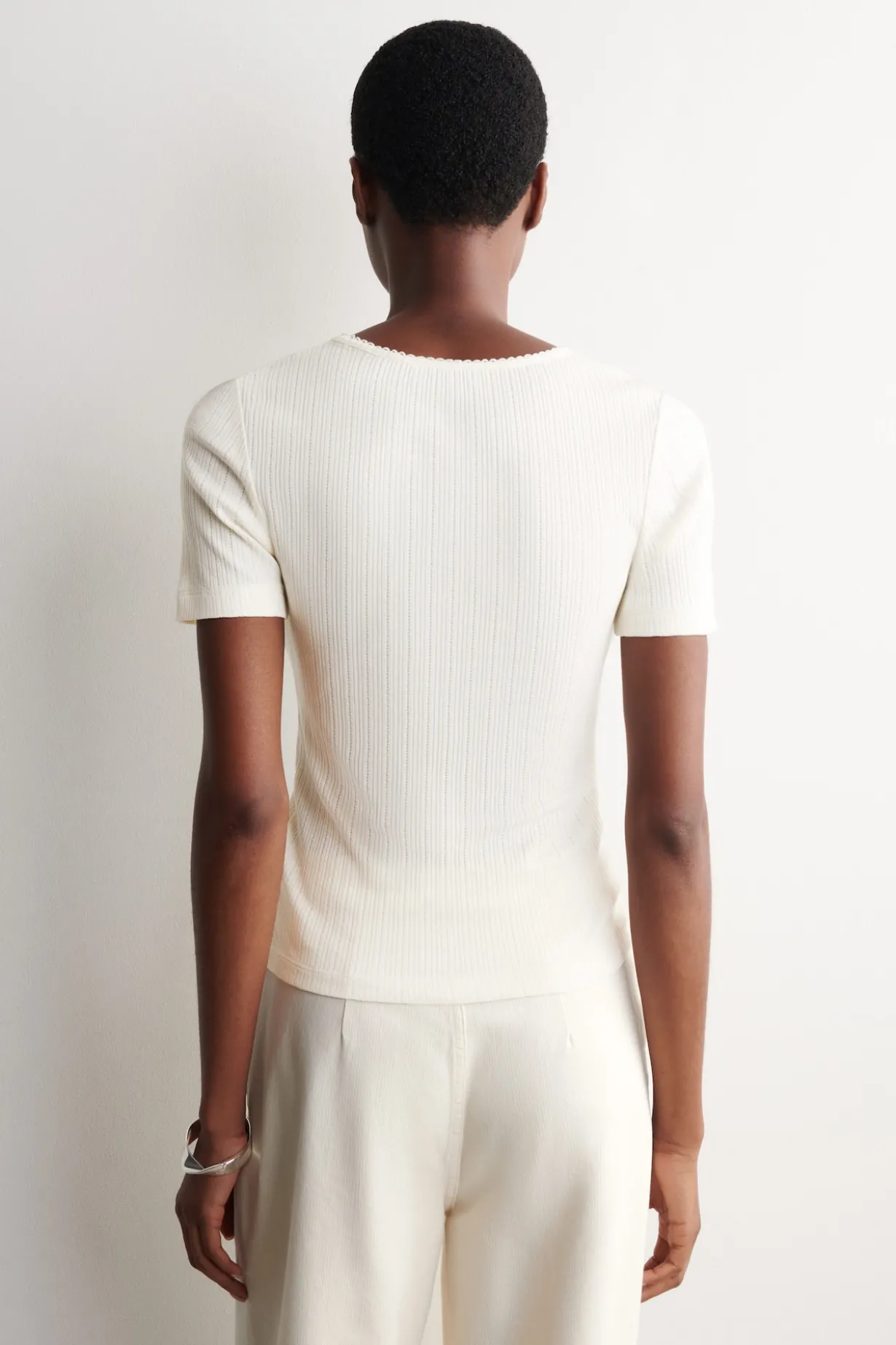 POINTELLE-KNIT T-SHIRT