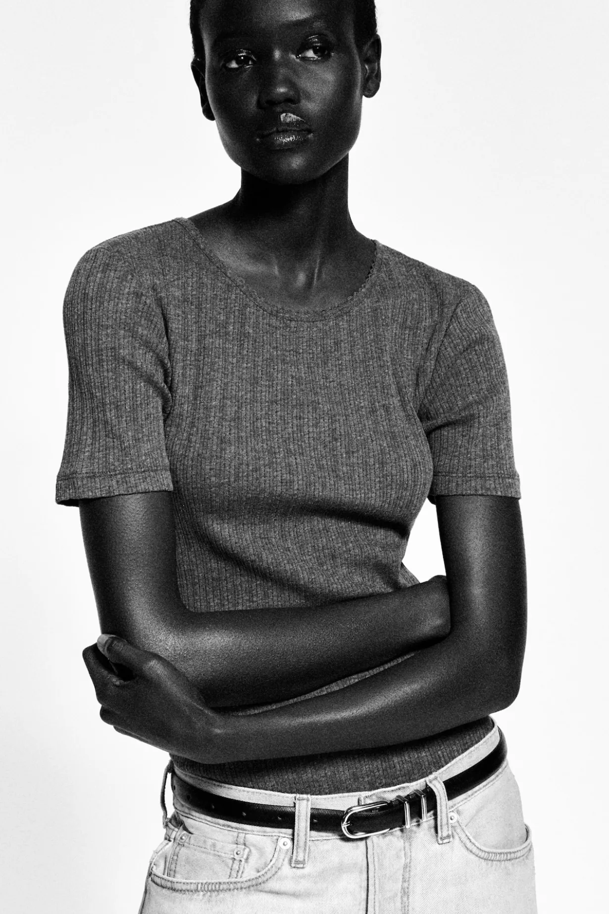 POINTELLE-KNIT T-SHIRT