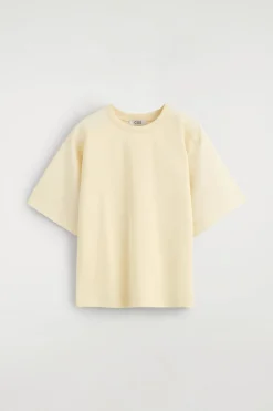POPLIN-PANELED JERSEY T-SHIRT