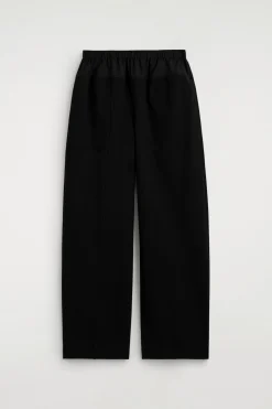 POPLIN-PANELLED JERSEY PANTS