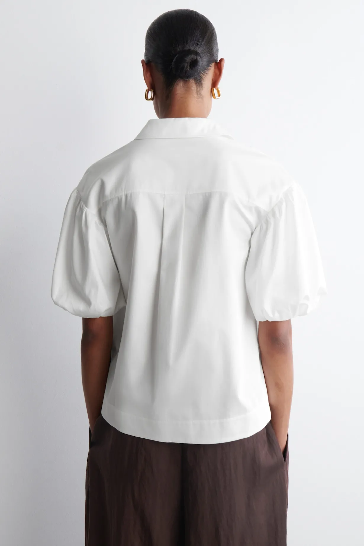 PUFF-SLEEVE COTTON SHIRT