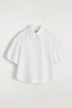 PUFF-SLEEVE COTTON SHIRT