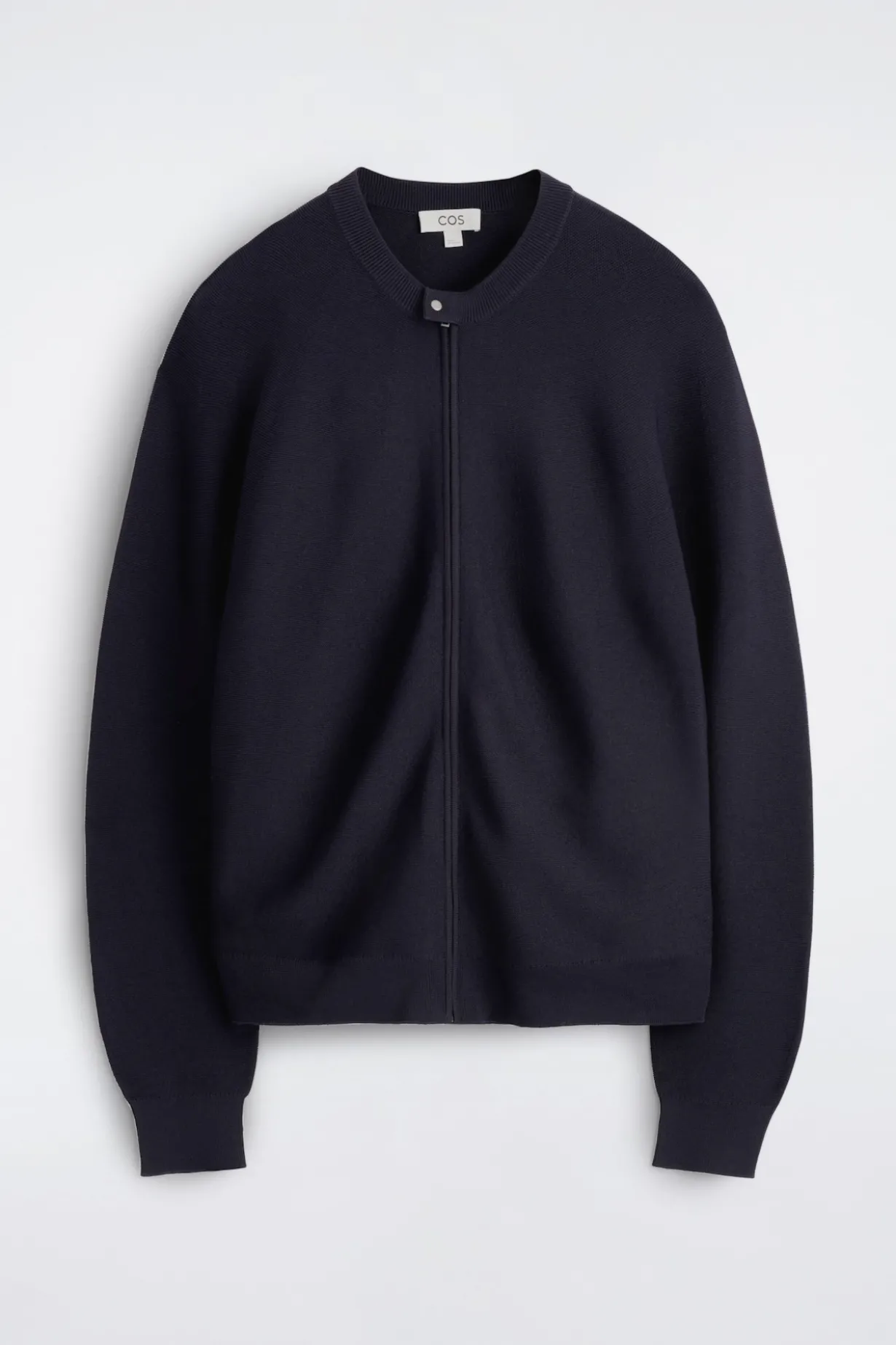 RACER-NECK KNITTED JACKET
