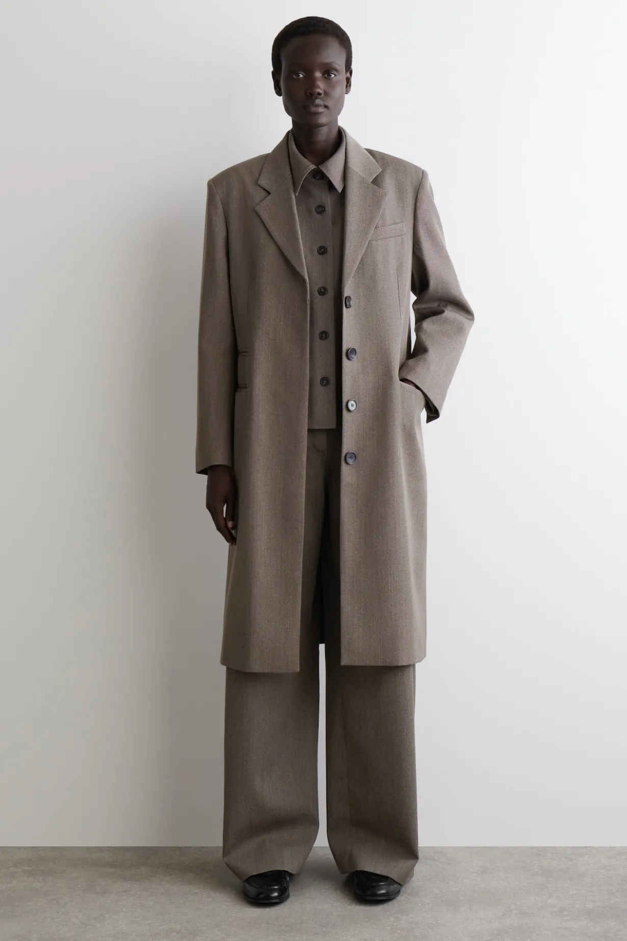 REGULAR WOOL-BLEND WIDE-LEG PANTS