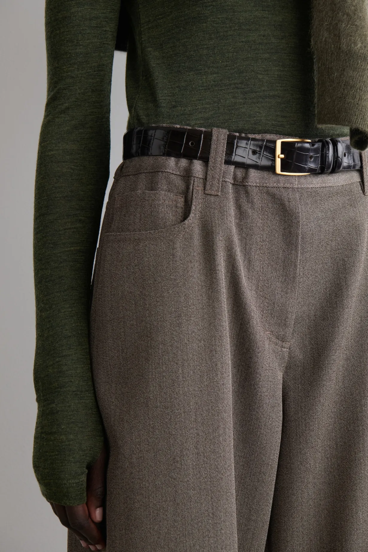 REGULAR WOOL-BLEND WIDE-LEG PANTS