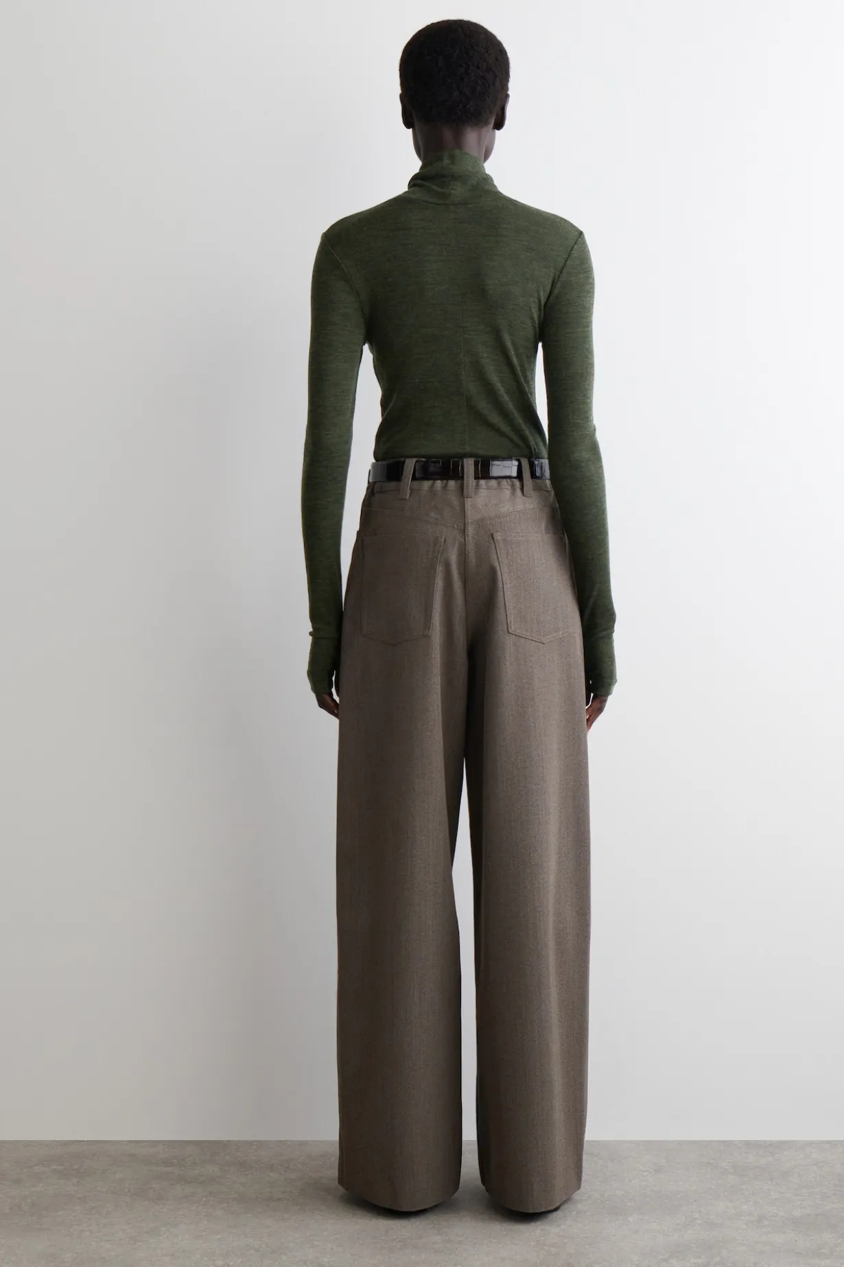 REGULAR WOOL-BLEND WIDE-LEG PANTS