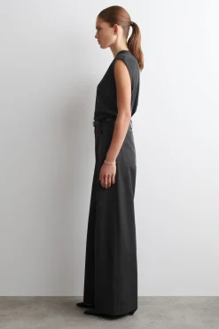 REGULAR WOOL-BLEND WIDE-LEG PANTS