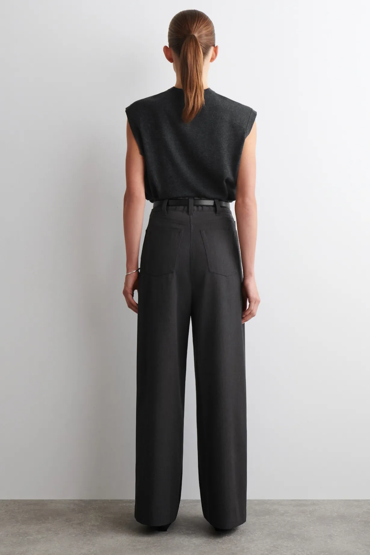 REGULAR WOOL-BLEND WIDE-LEG PANTS