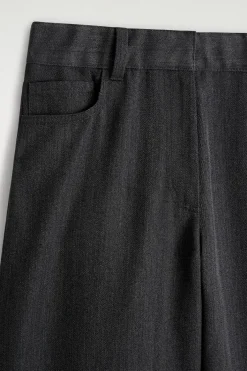 REGULAR WOOL-BLEND WIDE-LEG PANTS