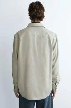 RELAXED BRUSHED COTTON-BLEND SHIRT