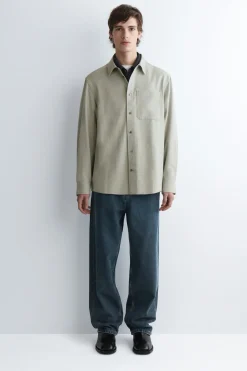 RELAXED BRUSHED COTTON-BLEND SHIRT