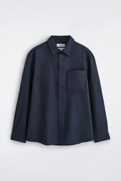 RELAXED BRUSHED COTTON-BLEND SHIRT