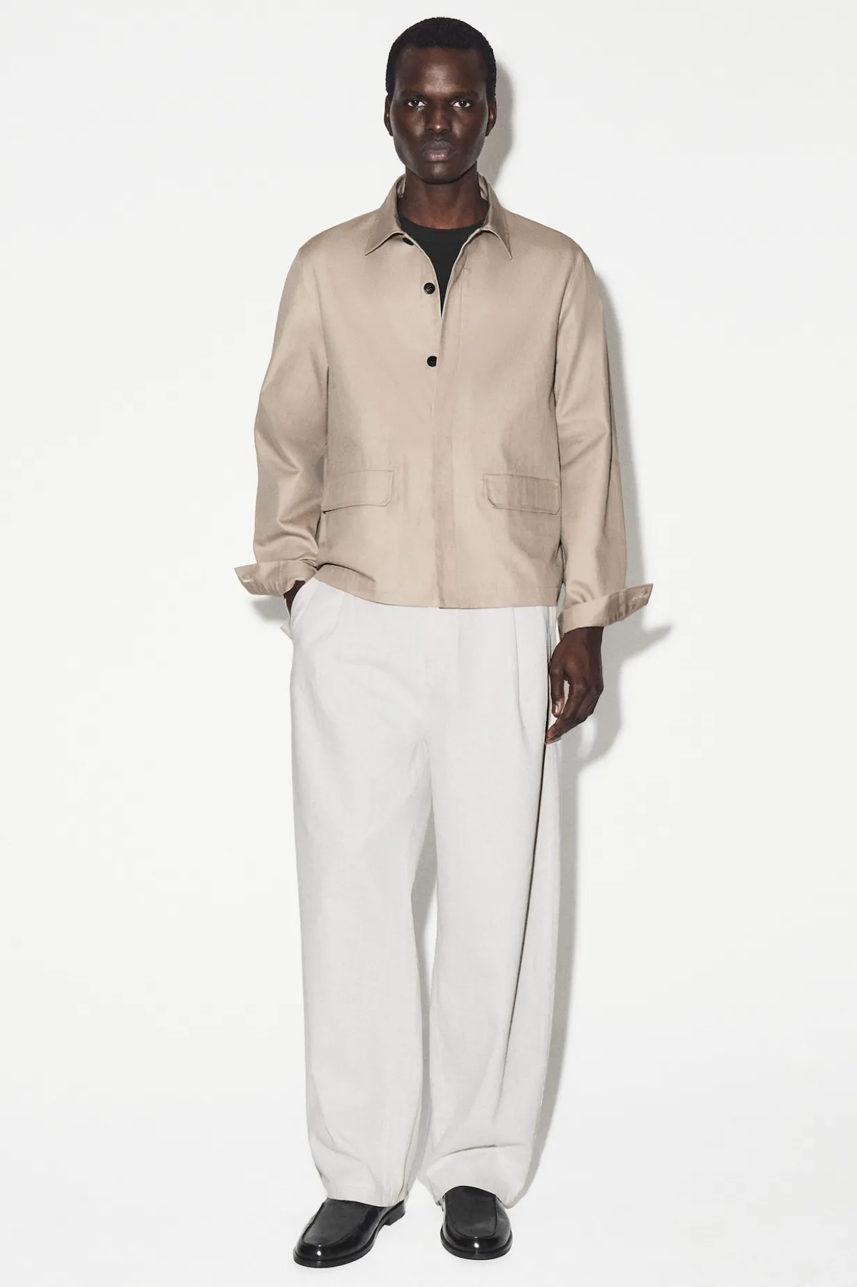 RELAXED COTTON-LINEN OVERSHIRT