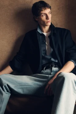 RELAXED COTTON-LINEN OVERSHIRT