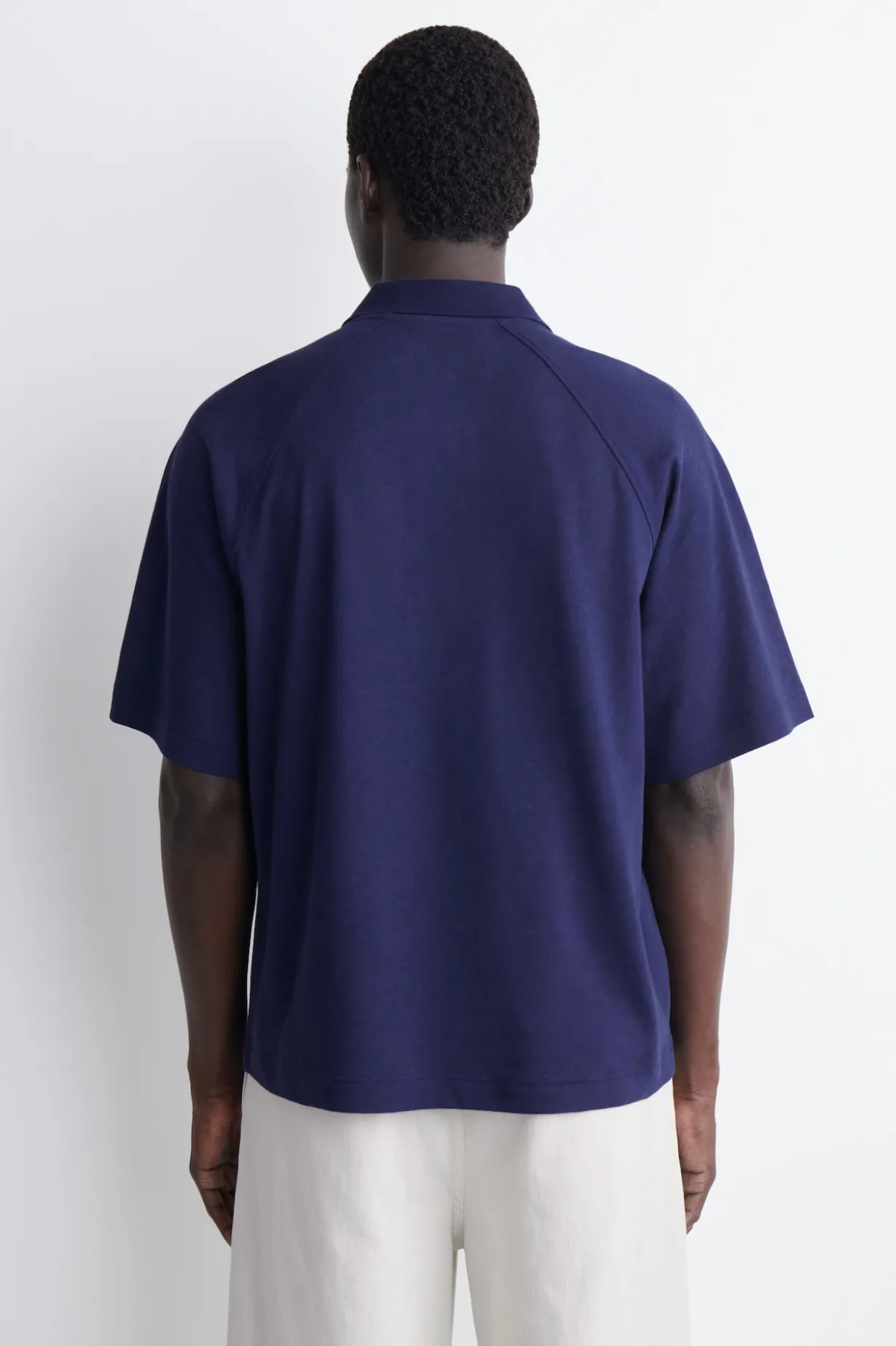 RELAXED COTTON-LINEN POLO SHIRT