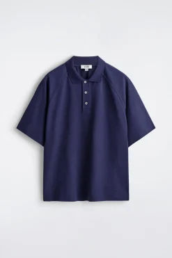 RELAXED COTTON-LINEN POLO SHIRT
