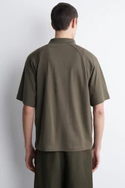 RELAXED COTTON-LINEN POLO SHIRT