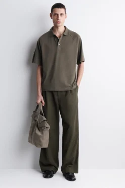 RELAXED COTTON-LINEN POLO SHIRT