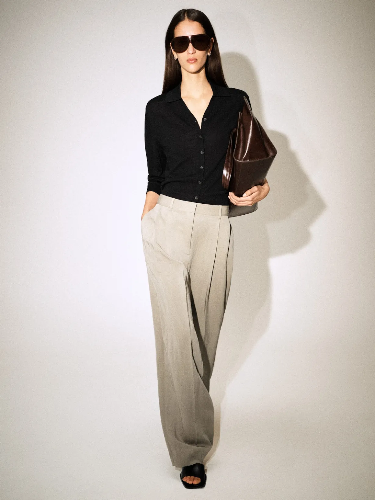 RELAXED FLUID WIDE-LEG PANTS