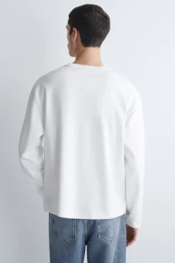 RELAXED JERSEY INTERLOCK LONG-SLEEVED T-SHIRT