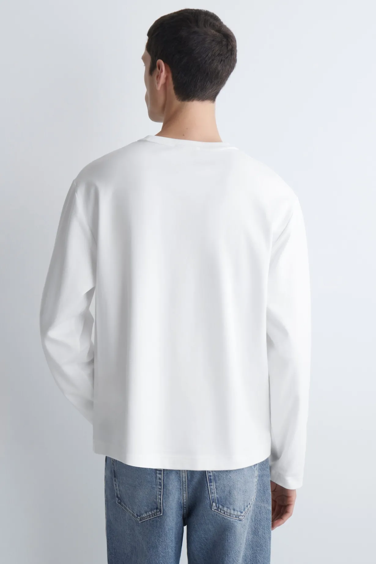 RELAXED JERSEY INTERLOCK LONG-SLEEVED T-SHIRT