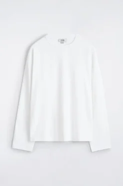 RELAXED JERSEY INTERLOCK LONG-SLEEVED T-SHIRT