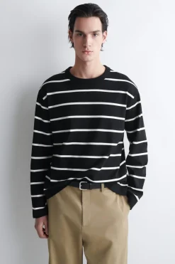 RELAXED JERSEY INTERLOCK LONG-SLEEVED T-SHIRT