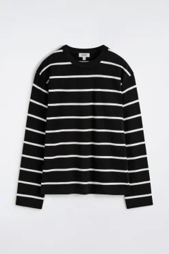 RELAXED JERSEY INTERLOCK LONG-SLEEVED T-SHIRT