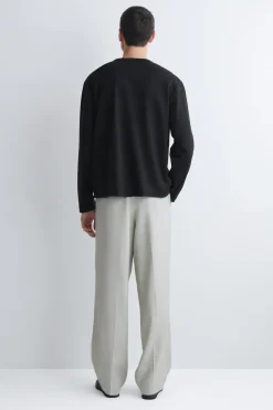 RELAXED JERSEY INTERLOCK LONG-SLEEVED T-SHIRT