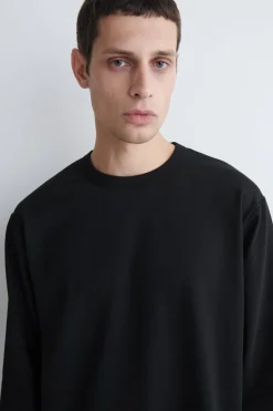 RELAXED JERSEY INTERLOCK LONG-SLEEVED T-SHIRT