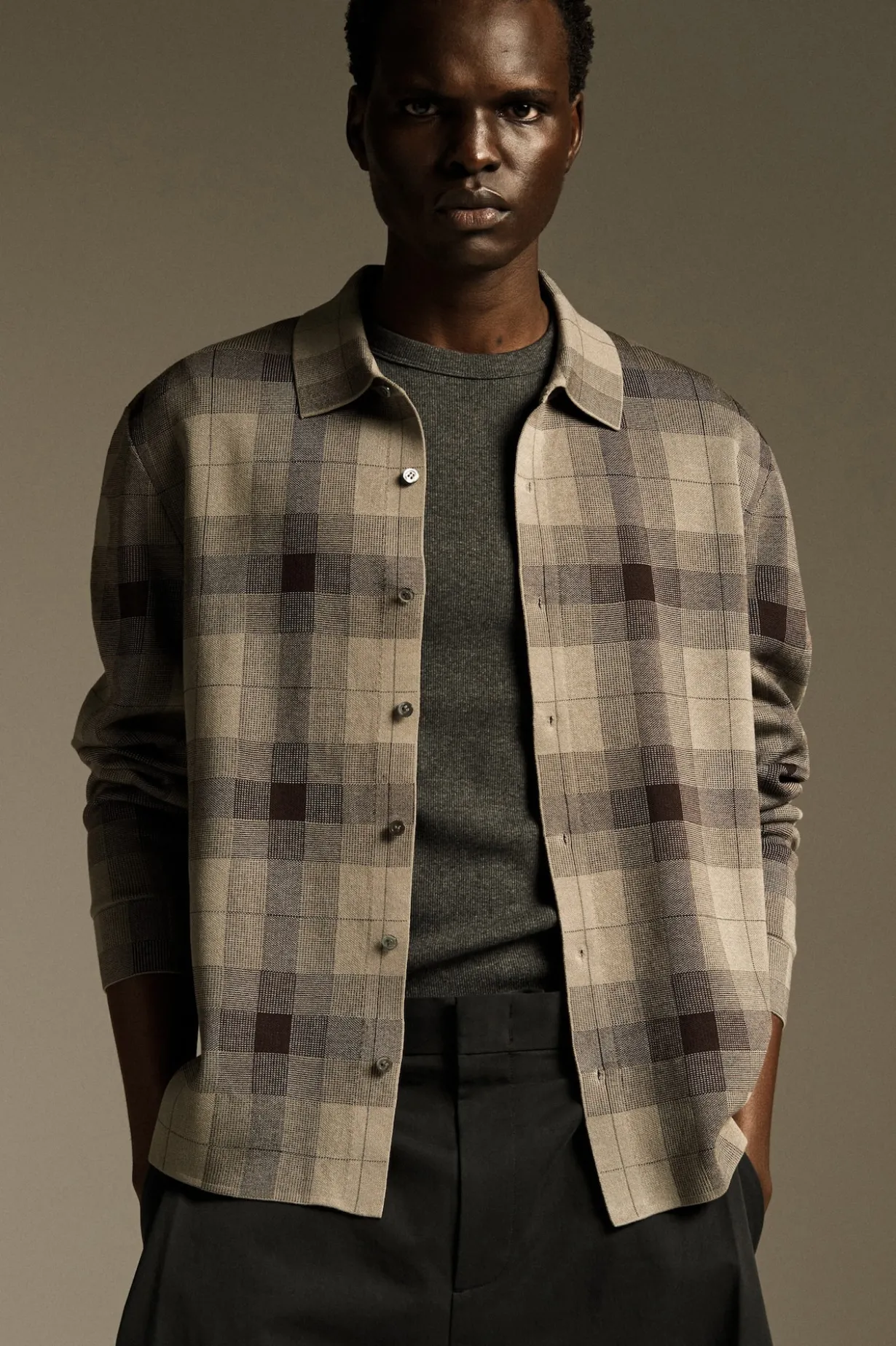 RELAXED KNITTED COTTON SHIRT