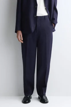 RELAXED LINEN TAPERED PANTS
