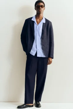 RELAXED LINEN TAPERED PANTS