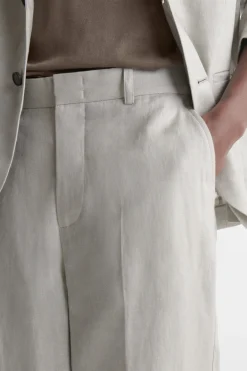 RELAXED LINEN TAPERED PANTS