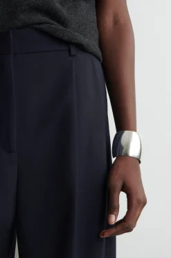 RELAXED TWILL WIDE-LEG PANTS